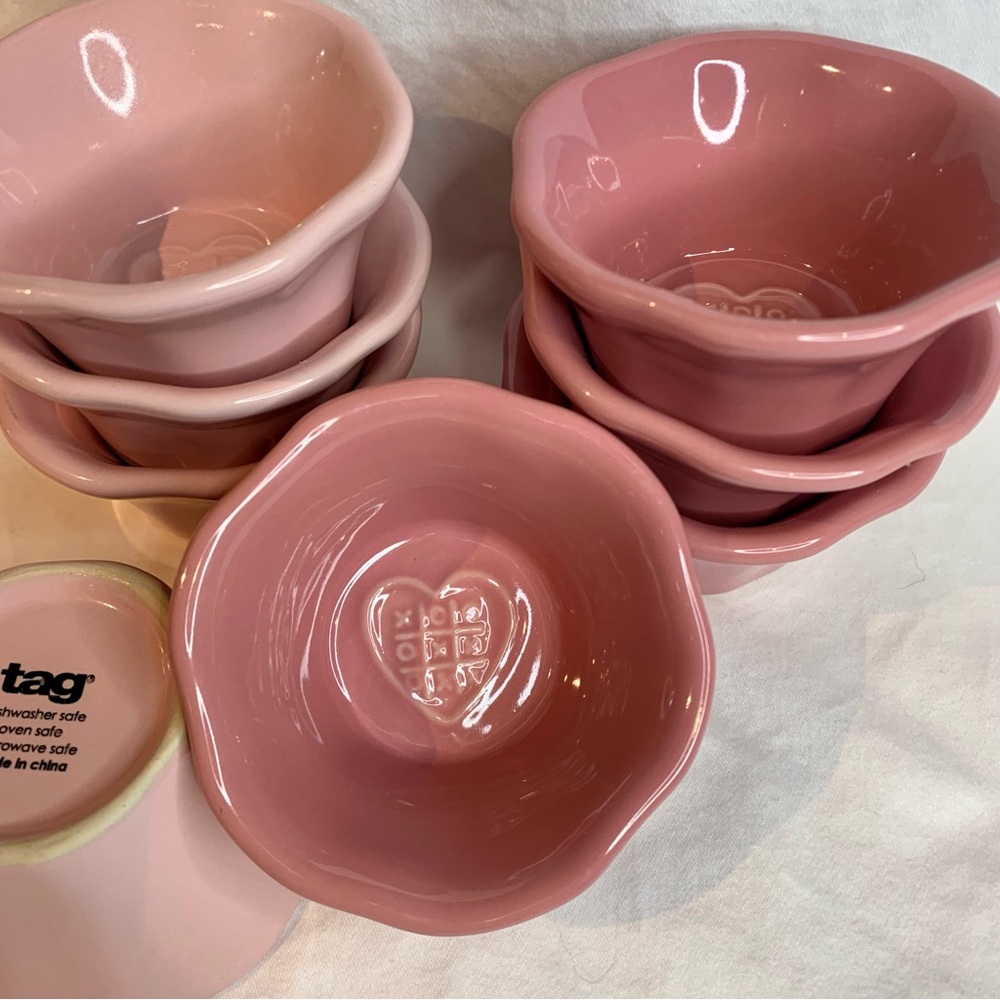 TAG Small Pink Ramekins - 8 pcs - Two shades of pink! Two sets!